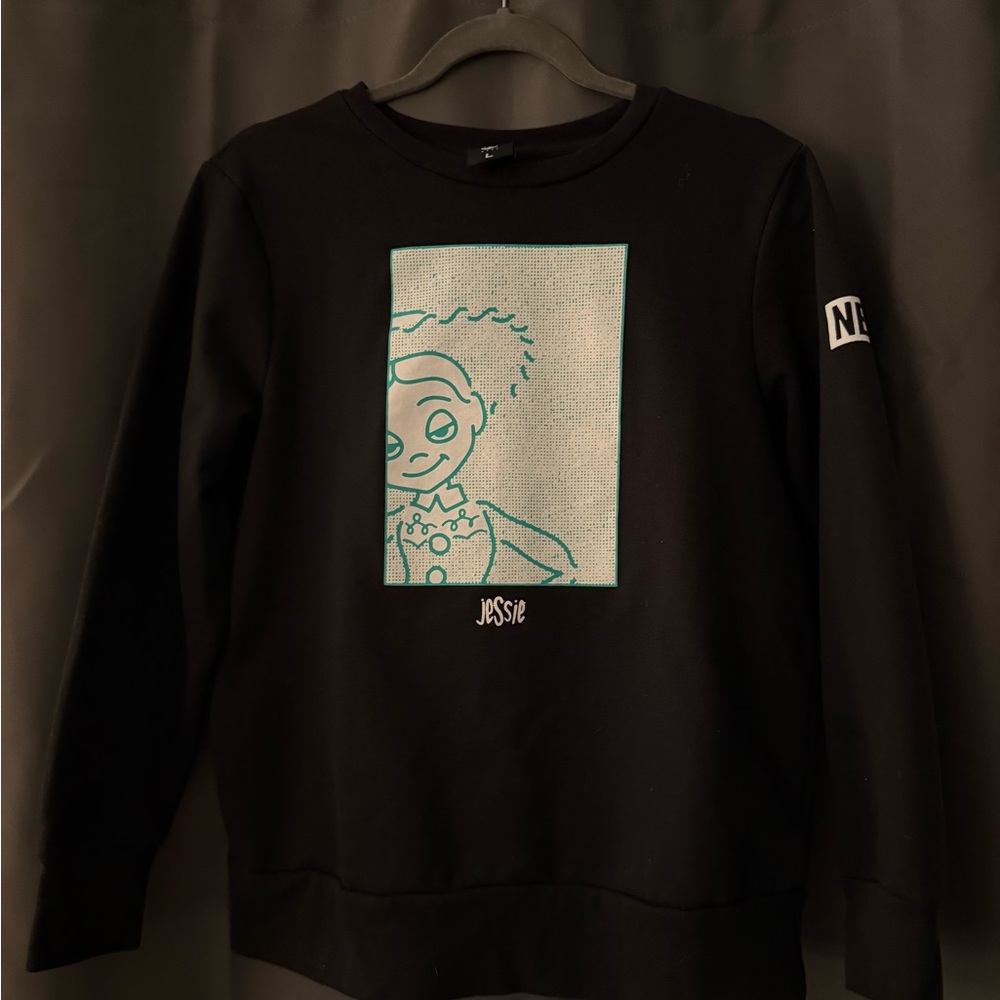 Neff Black Sweater with Teal Graphic
